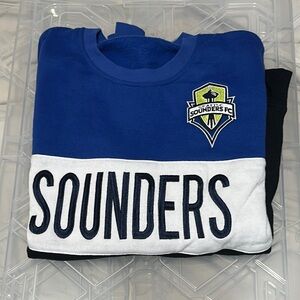 Mitchell & Ness Seattle Sounders FC Blue and White Sweatshirt New Women’s M